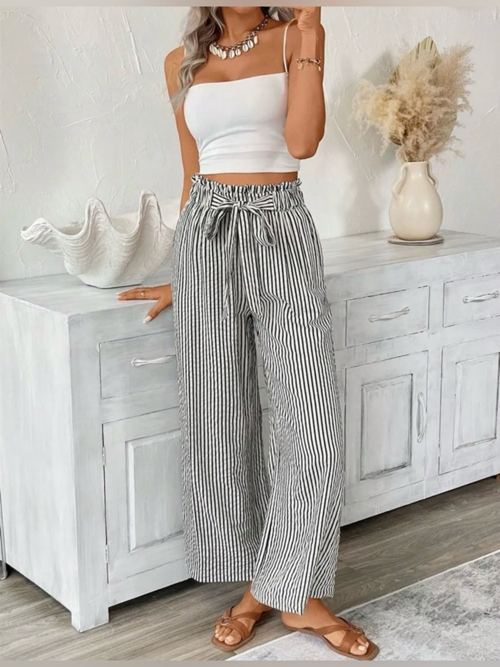 Striped Wide Leg Pants